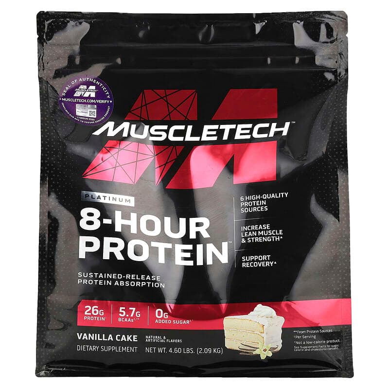 MuscleTech, Platinum 8-Hour Protein™ 4.6 lbs (2.09 kg) - MuscleTech 2090g whey protein