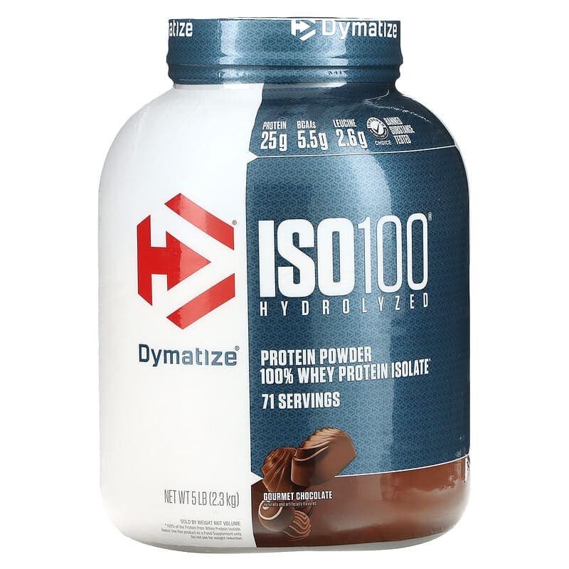 Dymatize, ISO100® Hydrolysé, 100% Isolat de Protéine Whey 5 lbs (2.3 kg) - Dymatize 2300g whey protein